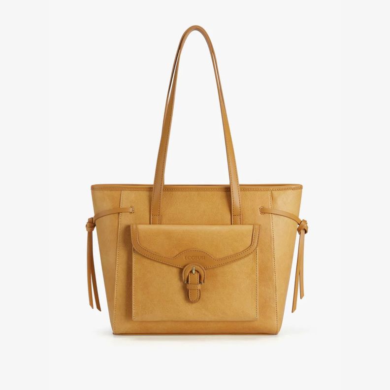 Ecosusi Bolso Tote Evelina de Papel Lavable 14L para 13" Ambar Naranjo