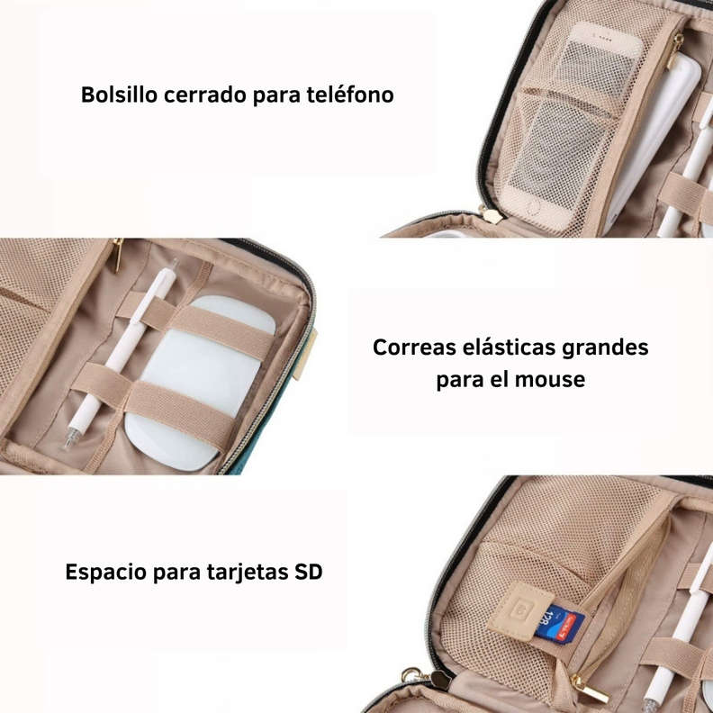 BAGSMART Bolsa organizadora de accesorios electrónicos ATHENA -Verde-3