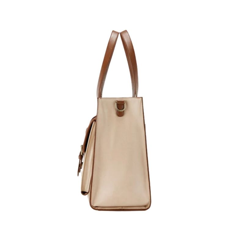 Ecosusi Bolso Tote Olivia para notebook 15.6" - Beige y Marrón-4