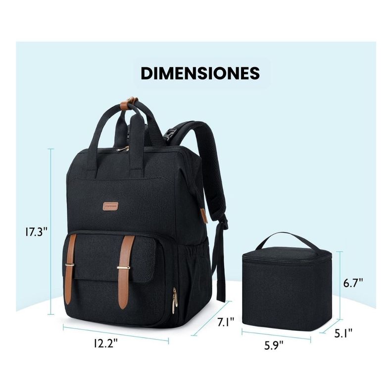 Mommore Mochila para Extractor de Leche para notebook de 15,6" - Negro-2