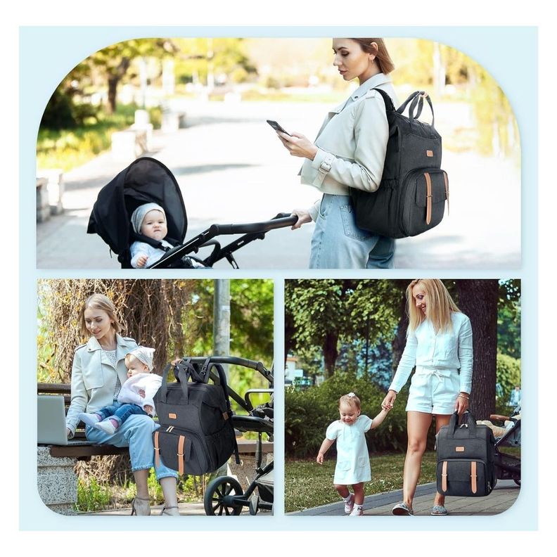 Mommore Mochila para Extractor de Leche para notebook de 15,6" - Negro-3