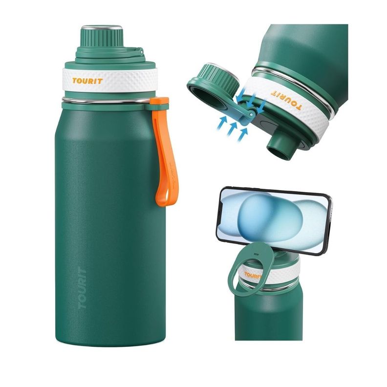 Tourit Botella de Agua Térmica Deportiva 32oz - Verde-1