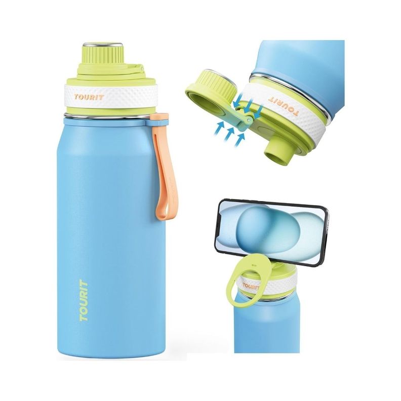 Tourit Botella de Agua Térmica Deportiva 32oz - Celeste-1
