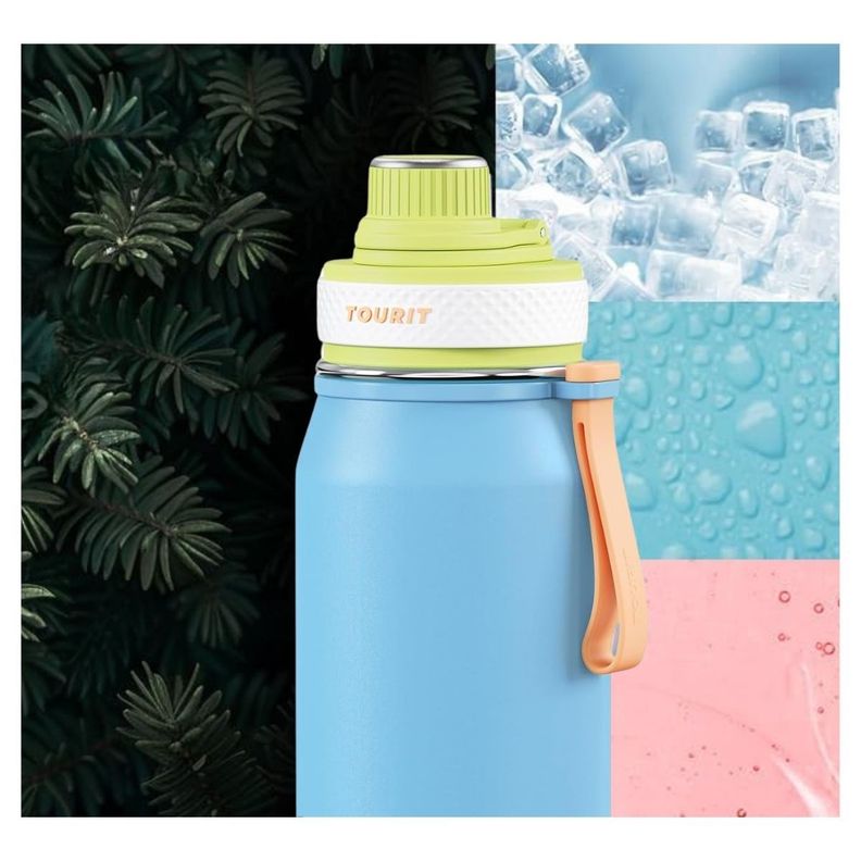 Tourit Botella de Agua Térmica Deportiva 32oz - Celeste-5