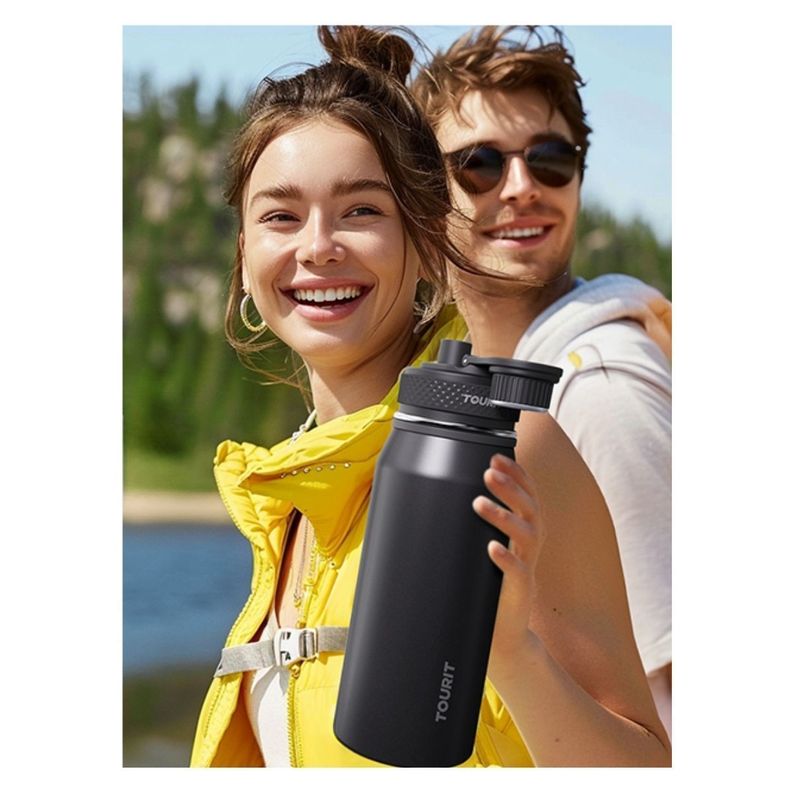 Tourit Botella de Agua Térmica Deportiva 32oz - Negro-3