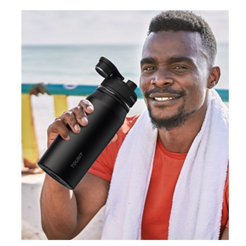 Tourit Botella de Agua Térmica Deportiva 32oz - Negro-6
