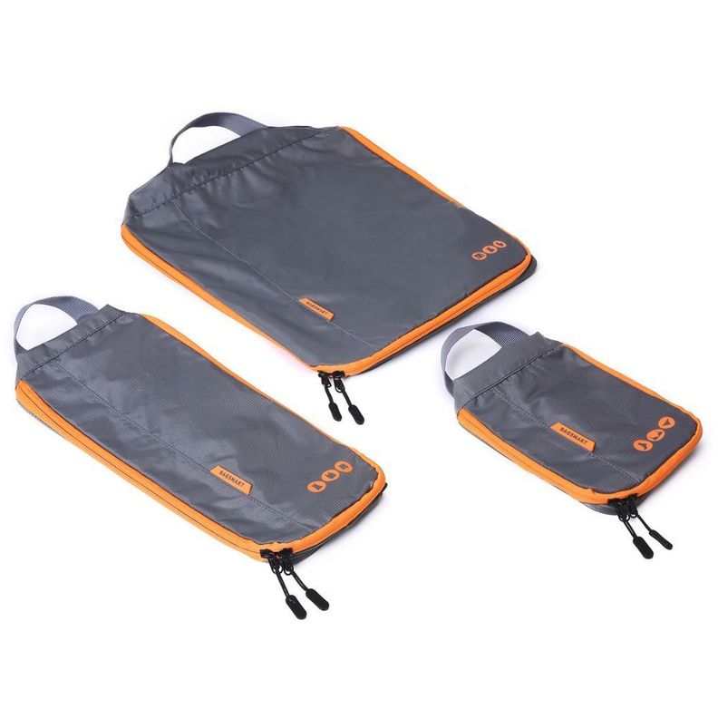 Bagsmart - Cubos de compresión y organización (6 unidades) - Gris naranja-5