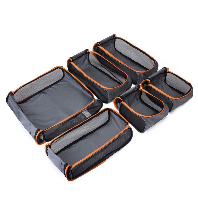 Bagsmart - Cubos de compresión y organización (6 unidades) - Gris naranja-2