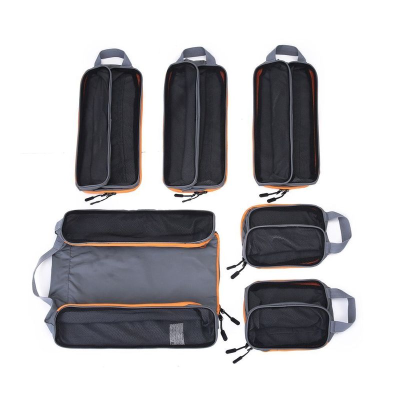 Bagsmart - Cubos de compresión y organización (6 unidades) - Gris naranja-6