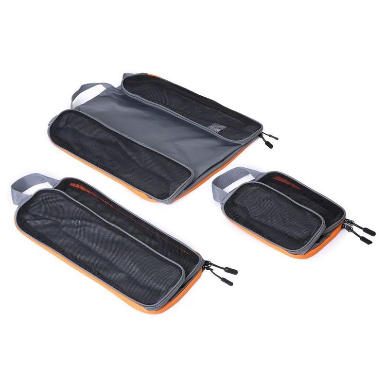 Bagsmart - Cubos de compresión y organización (6 unidades) - Gris naranja-3