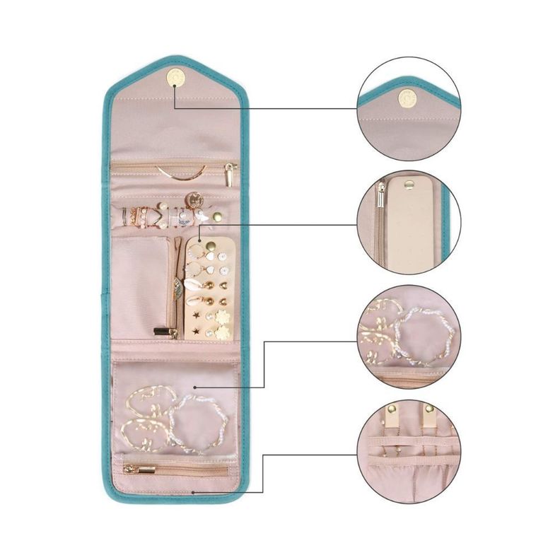 Bagsmart Mini organizador de joyas Jessica - Turquesa-4