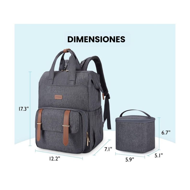 Mommore Mochila para Extractor de Leche para notebook de 15,6" - Gris-1