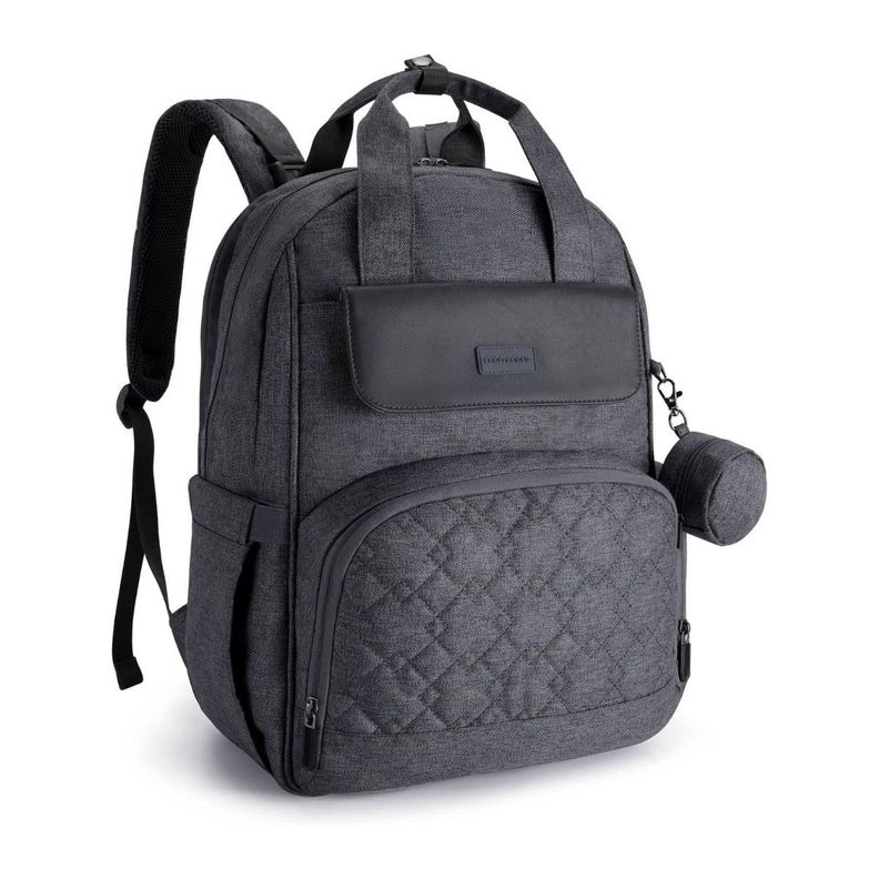 Mommore Mochila Pañalera de Viaje Grande 20L - Gris Oscuro-0