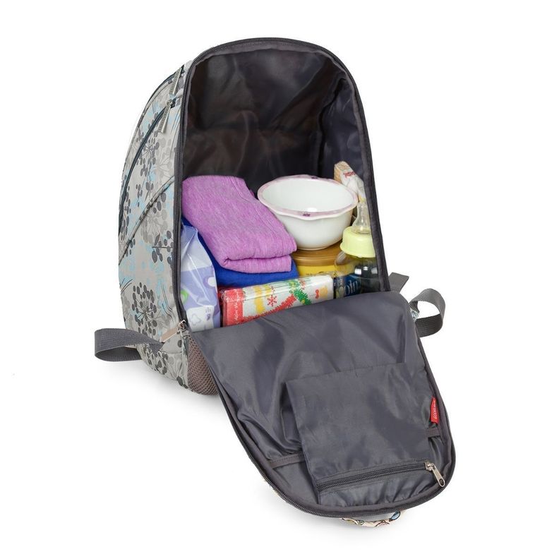 Mommore Mochila Maternal Pañalera 40x30cm - Flores Blanco-4