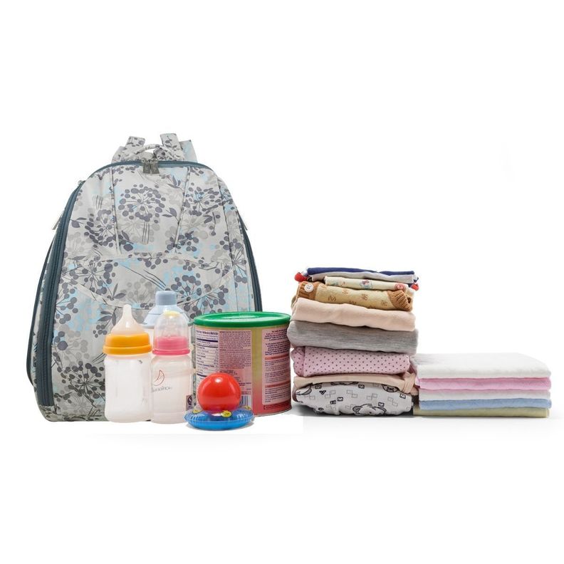 Mommore Mochila Maternal Pañalera 40x30cm - Flores Blanco-7