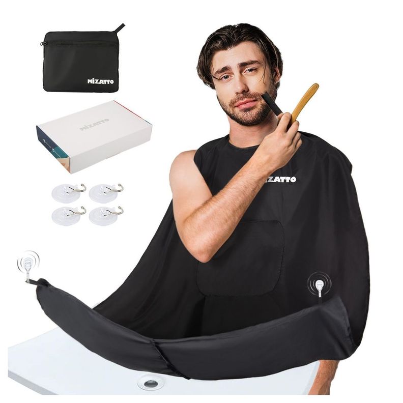 SC Home Capa Delantal para Corte de Barba Afeitado - Negro-1