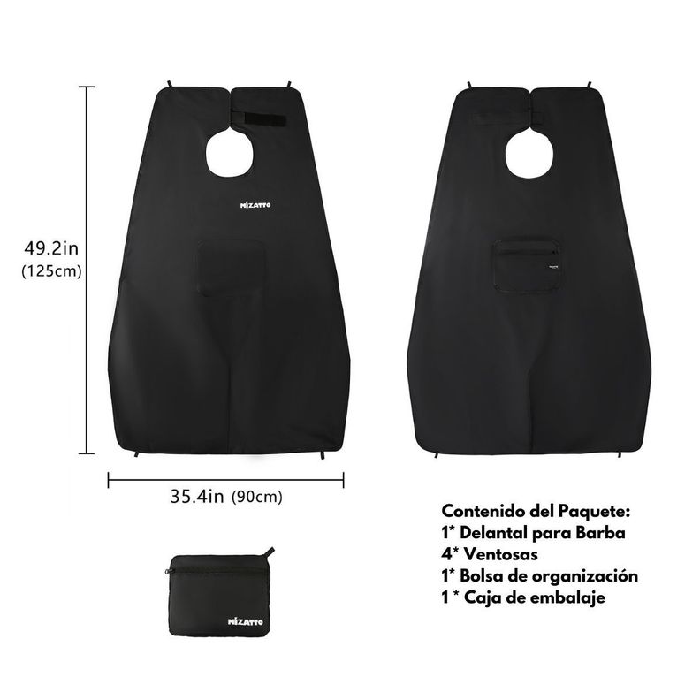 SC Home Capa Delantal para Corte de Barba Afeitado - Negro-6