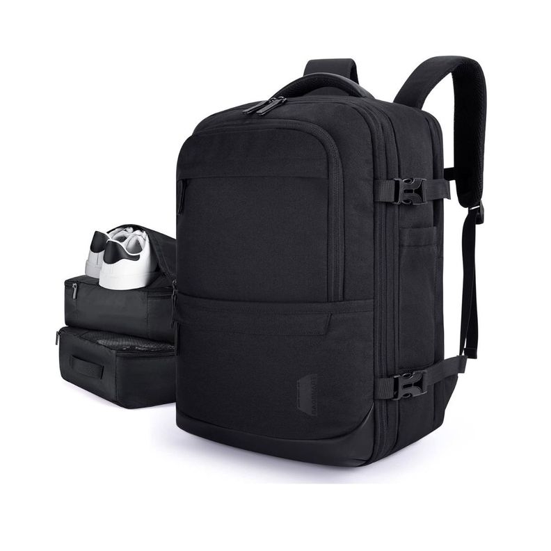 Bagsmart Mochila de Viaje Falco 30L- 40L + 3 Bolsas Organizadoras 17.3" - Negro-0