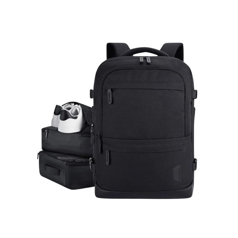 Bagsmart Mochila de Viaje Falco 30L- 40L + 3 Bolsas Organizadoras 17.3" - Negro-1