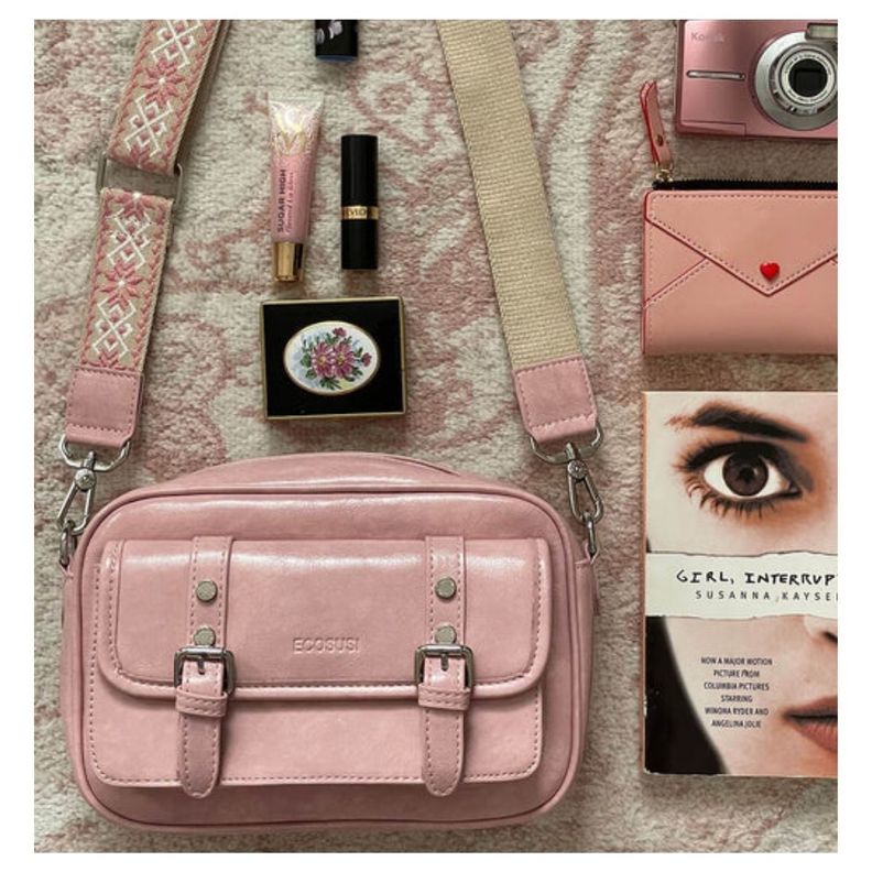 Ecousi Bolso Mensajero Mia con Correa Ancha - Rosado-7