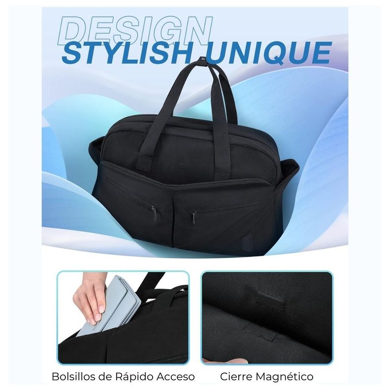 Bagsmart Bolso de Mano para Viajes Two-Zone con Neceser 17.3" - Negro-3