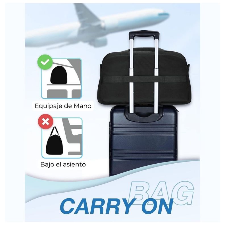 Bagsmart Bolso de Mano para Viajes Two-Zone con Neceser 17.3" - Negro-6