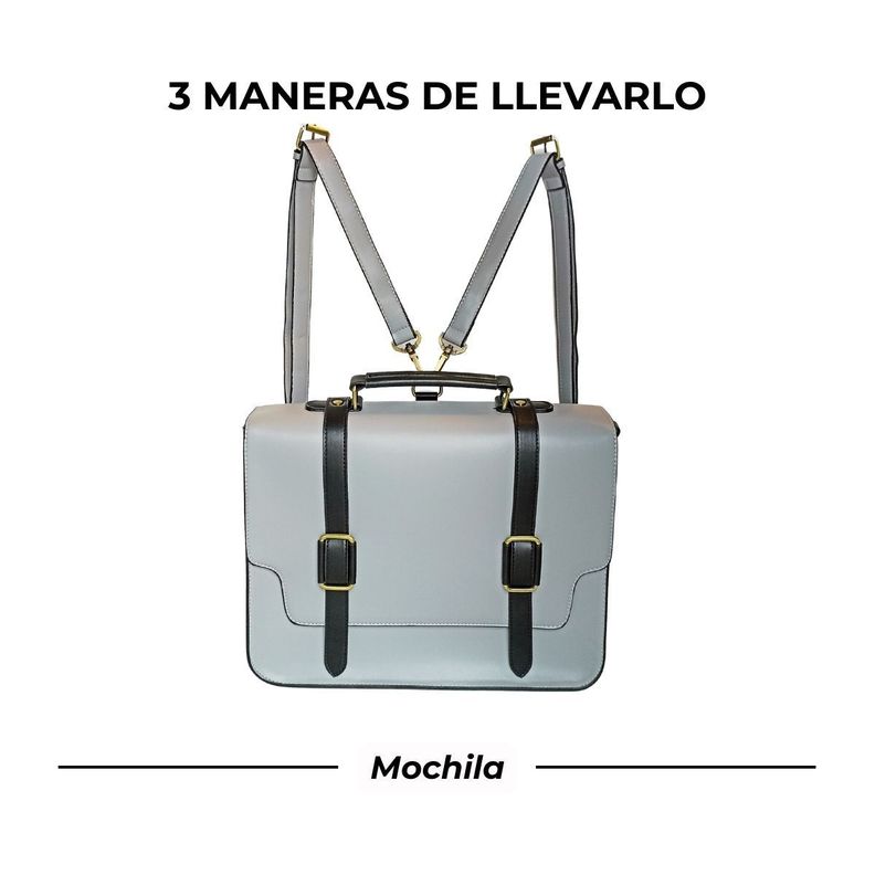 Ecosusi Maletín y Mochila Unisex CHARLIE 14" Gris-2