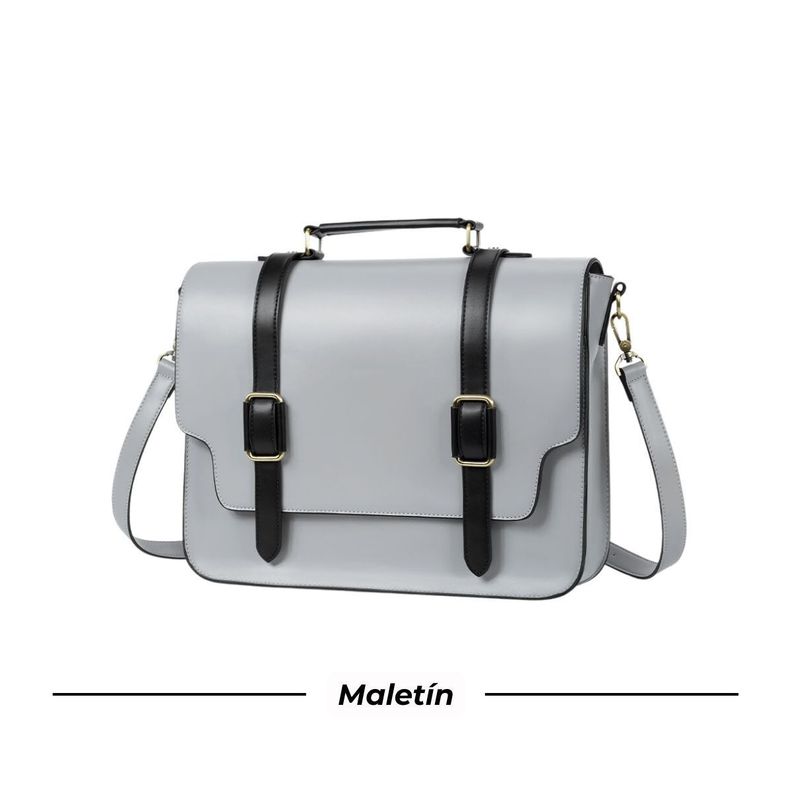 Ecosusi Maletín y Mochila Unisex CHARLIE 14" Gris-3