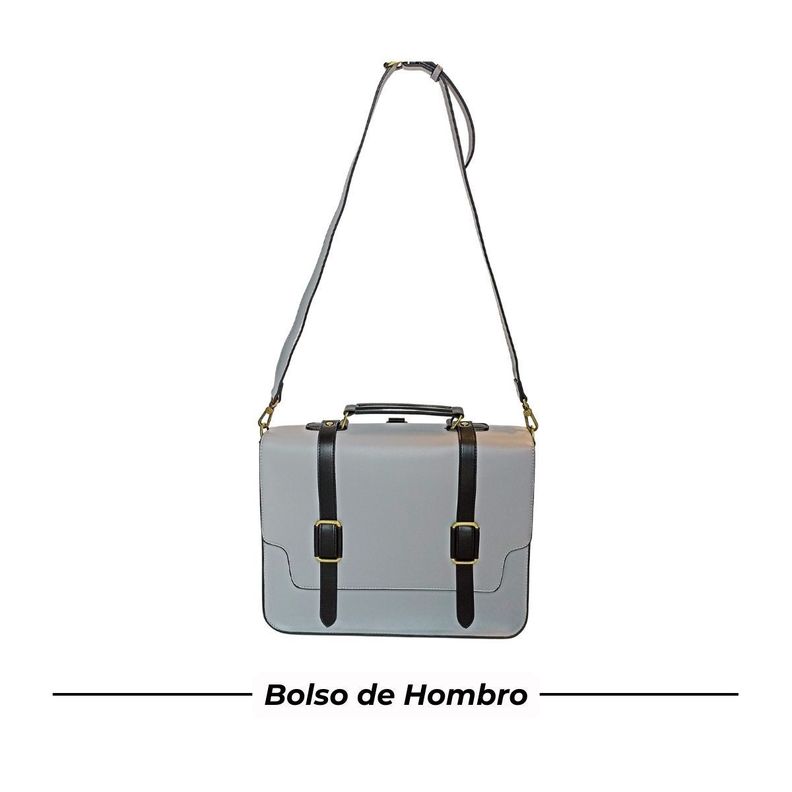Ecosusi Maletín y Mochila Unisex CHARLIE 14" Gris-4