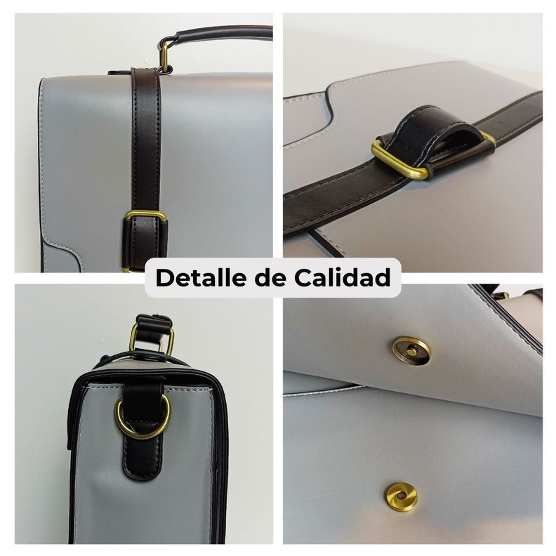 Ecosusi Maletín y Mochila Unisex CHARLIE 14" Gris-7