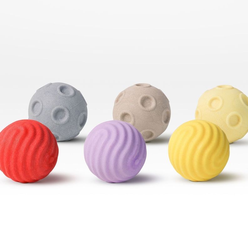 BOLA DE JUGUETE PARA PERRO PIDAN® - TEXTURA ONDULADA DE AGUA - AMARILLO-2