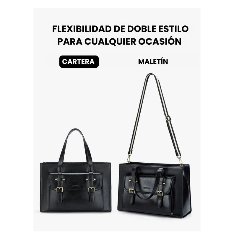 Ecosusi Bolso Tote Olivia para notebook 15.6" - Negro-6