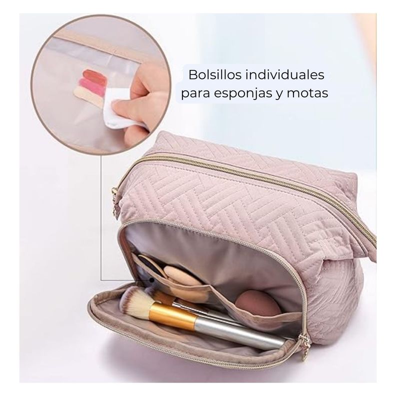 Bagsmart Estuche Cosmetiquero Tejido - Rosado-4