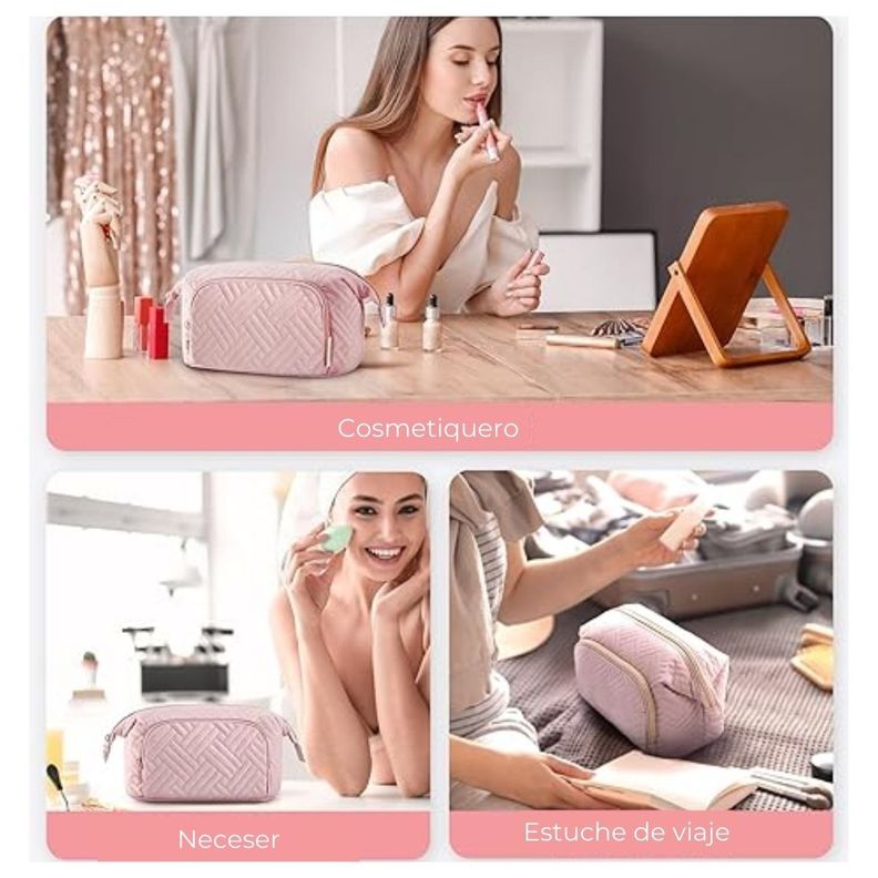 Bagsmart Estuche Cosmetiquero Tejido - Rosado-5