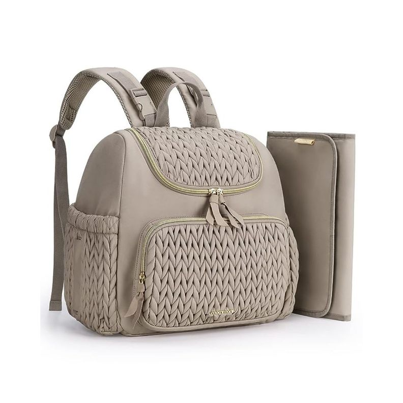 Mommore Mochila Pañalera Pqña Bolsillos Térmicos Marrón-0