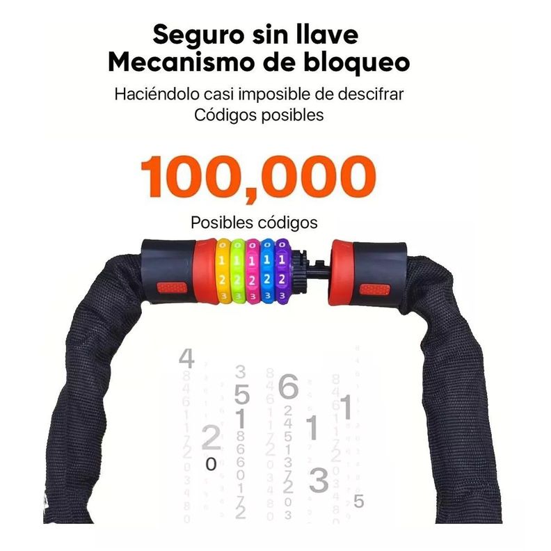 Lydsto Candado de Cadena para Bicicletas Rainbow Lock 5 dígitos-2