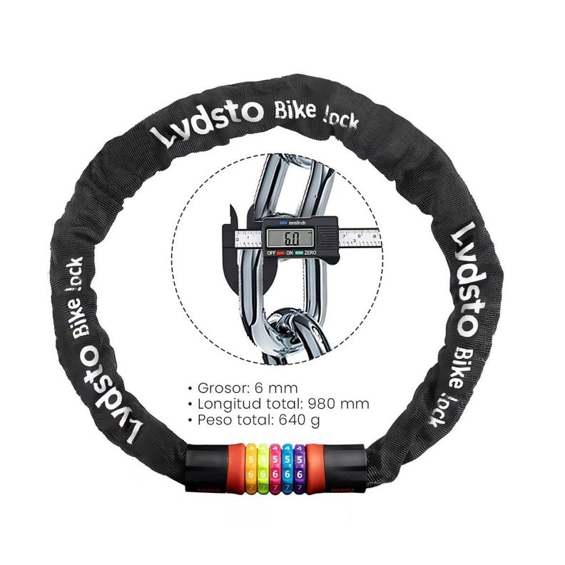 Lydsto Candado de Cadena para Bicicletas Rainbow Lock 5 dígitos-6