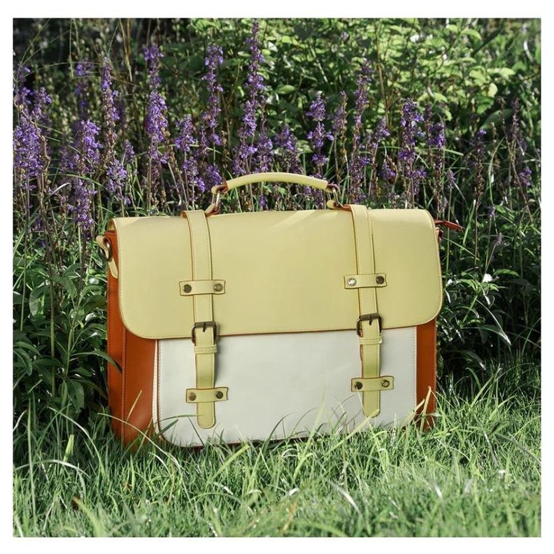 Ecosusi Mochila y Maletín Vintage Sombre para Notebook 15,6" - Amarillo-3