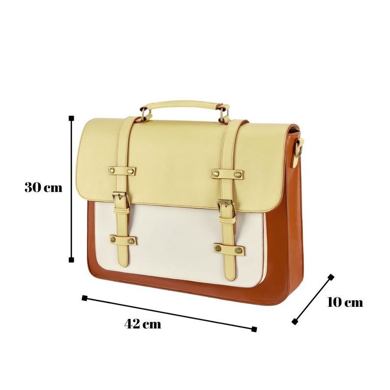 Ecosusi Mochila y Maletín Vintage Sombre para Notebook 15,6" - Amarillo-4