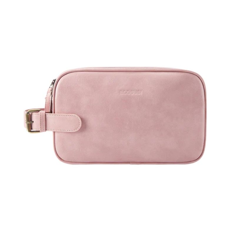 Ecosusi Neceser Grande Elena de Cuero Vegano - Rosado Rubor-0