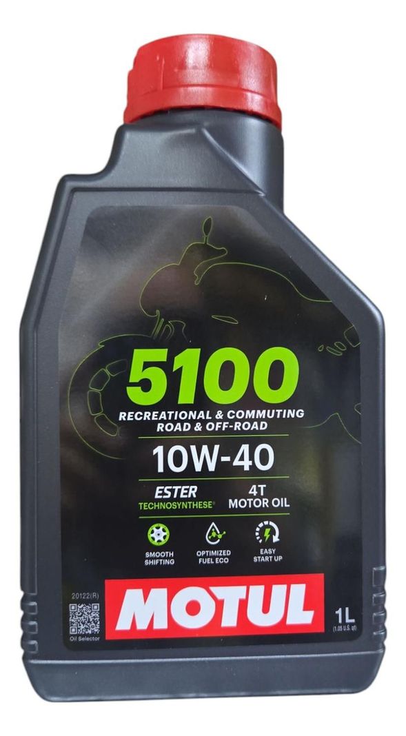 Aceite De Moto 10w 40 5100 Semi Sintetico Motul 4t 1l Negro 15