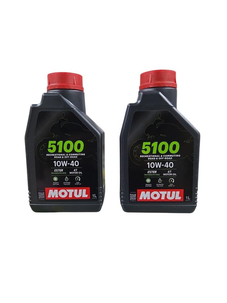 Pack 2L Aceite De Moto Motul 10w 40 5100 Semi - Sintetico 4T Negro 21