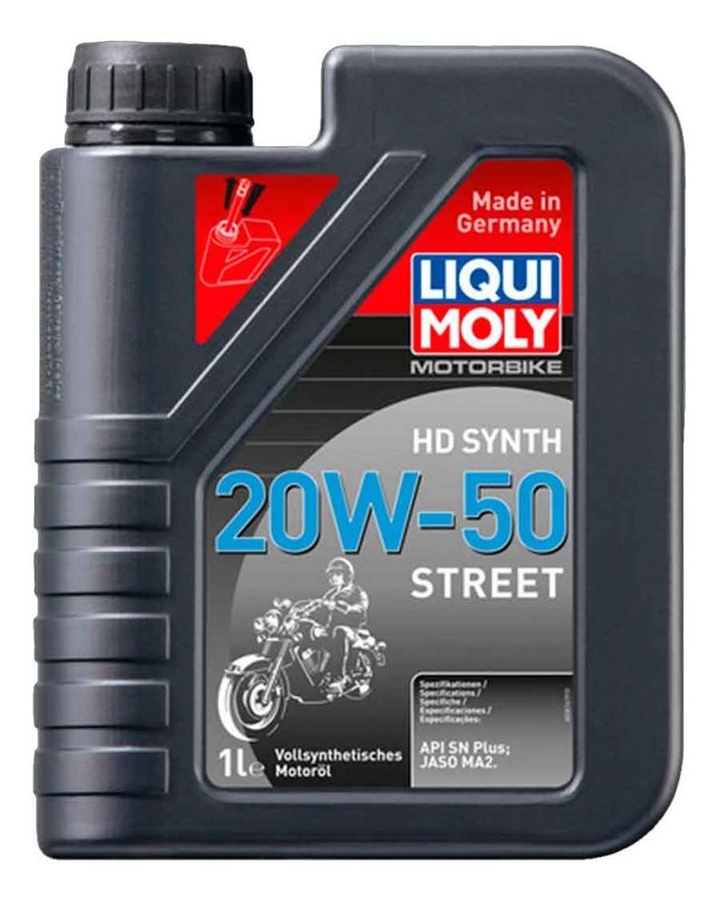 Aceite Para Moto Y Cuatriciclos 20w50 Full Sintetico Liqui Moly 4t 1l Negro 25