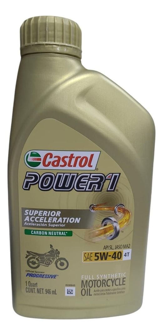 Aceite Moto Y Cuatriciclo Castrol 5w 40 Full Sintetico 4t Dorado 25