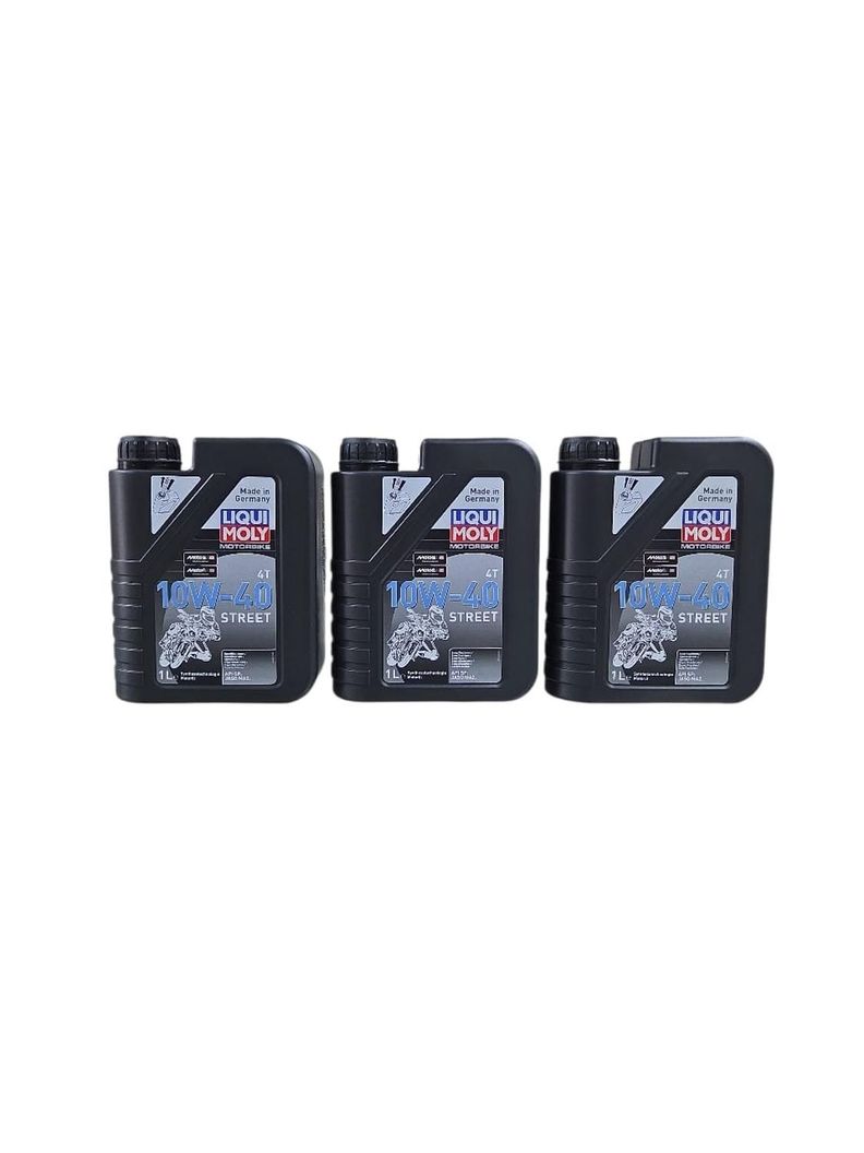 Pack 3L Aceite Moto Liqui Moly 10w 40 Sintetico 1L 4T Negro 17