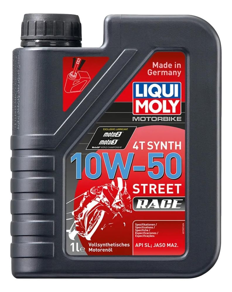 Aceite Moto 10w 50 Liqui Moly Full Sintetico 4t 1l Rojo 25