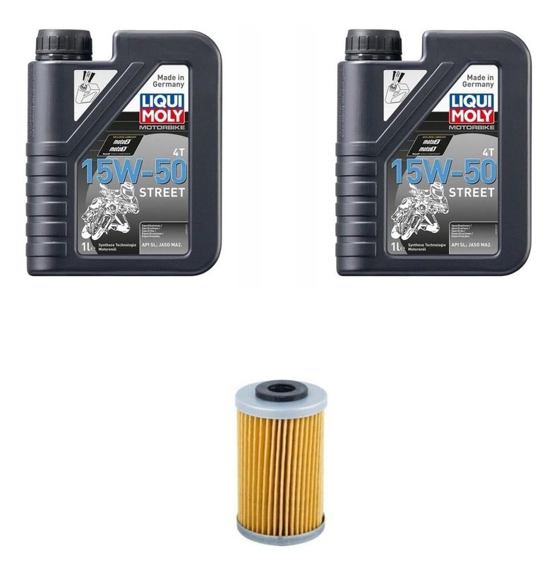 Kit Mantencion Ktm Para Duke 250/390 (2l + Filtro Japones) Negro 25
