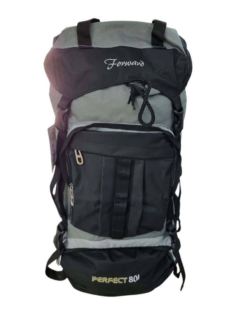 MOCHILA 80 LITROS 65x40x20 cm NEGRO CON GRIS 2-0