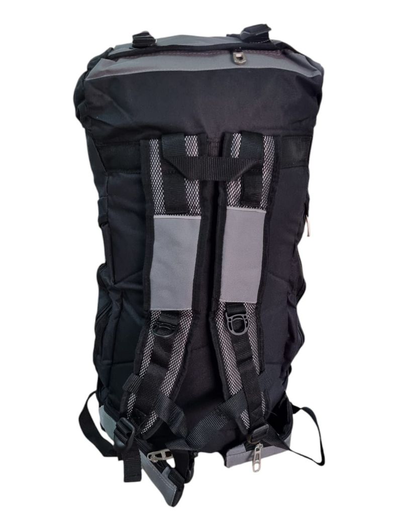 MOCHILA 80 LITROS 65x40x20 cm NEGRO CON GRIS 2-2