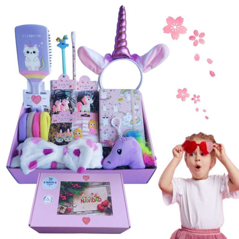 Pack libreta A5 lineada 60 hojas + accesorios, set de regalo niña-0